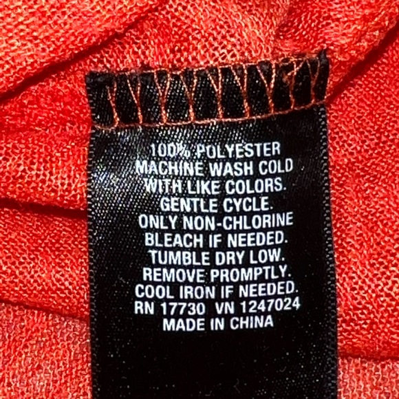 Orange Mossimo scoop neck short sleeve folded sewn hem on sleeves size Large - Picture 8 of 9